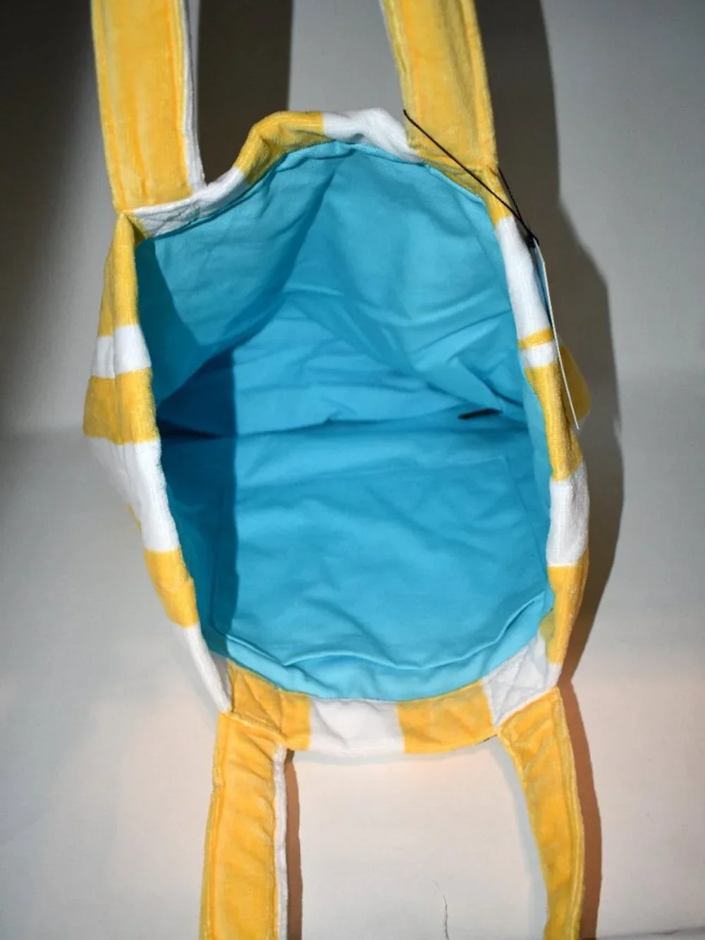 AQUA Striped Terry Beach Tote in Yellow NWT Details: 100% cotton